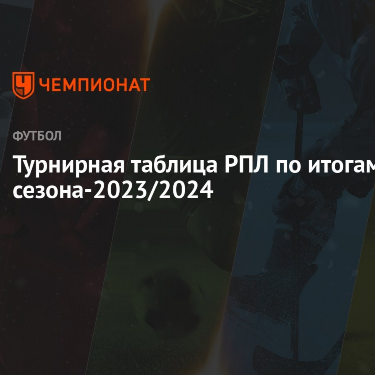 Футбол рфпл таблица на сегодня